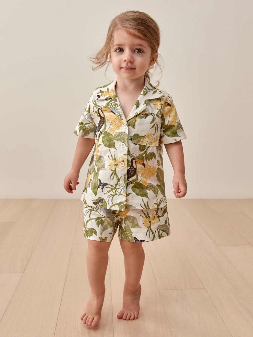 Reformation Kids Lompoc Linen Two Piece Tropics - Size 4T